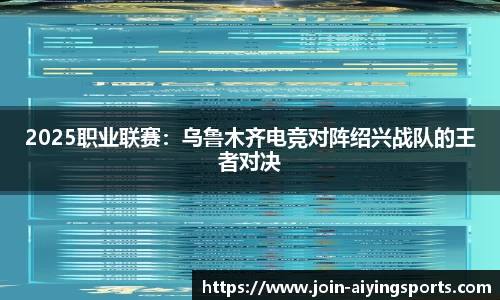 2025职业联赛：乌鲁木齐电竞对阵绍兴战队的王者对决